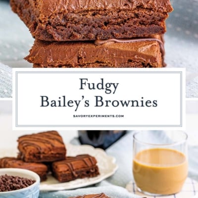 collage of bailey's brownies