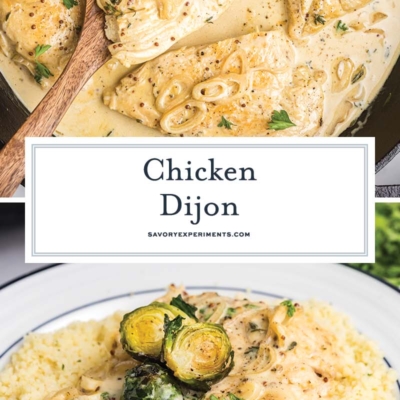 collage of chicken dijon