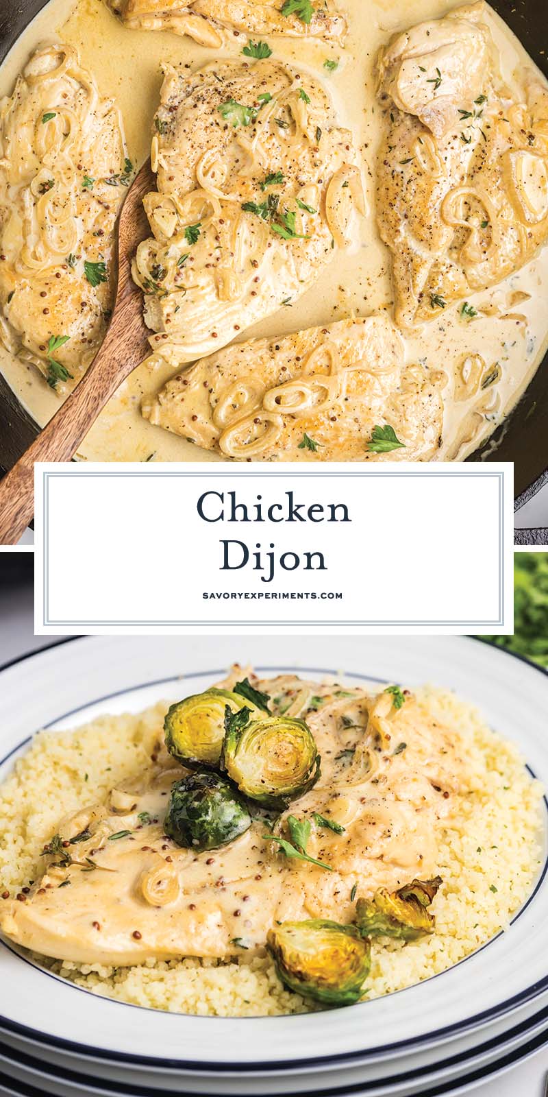 collage of chicken dijon