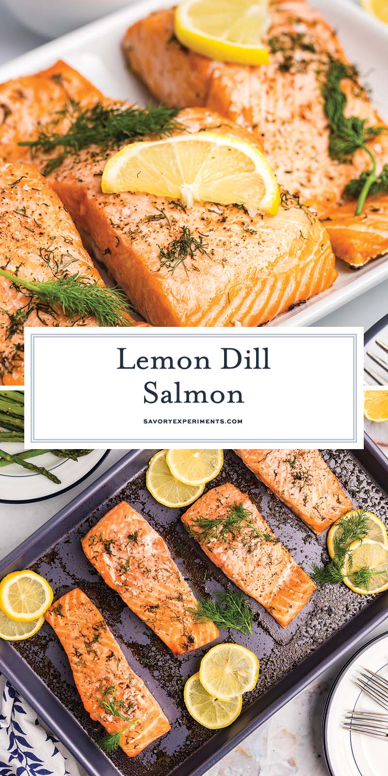 collage of lemon dill salmon