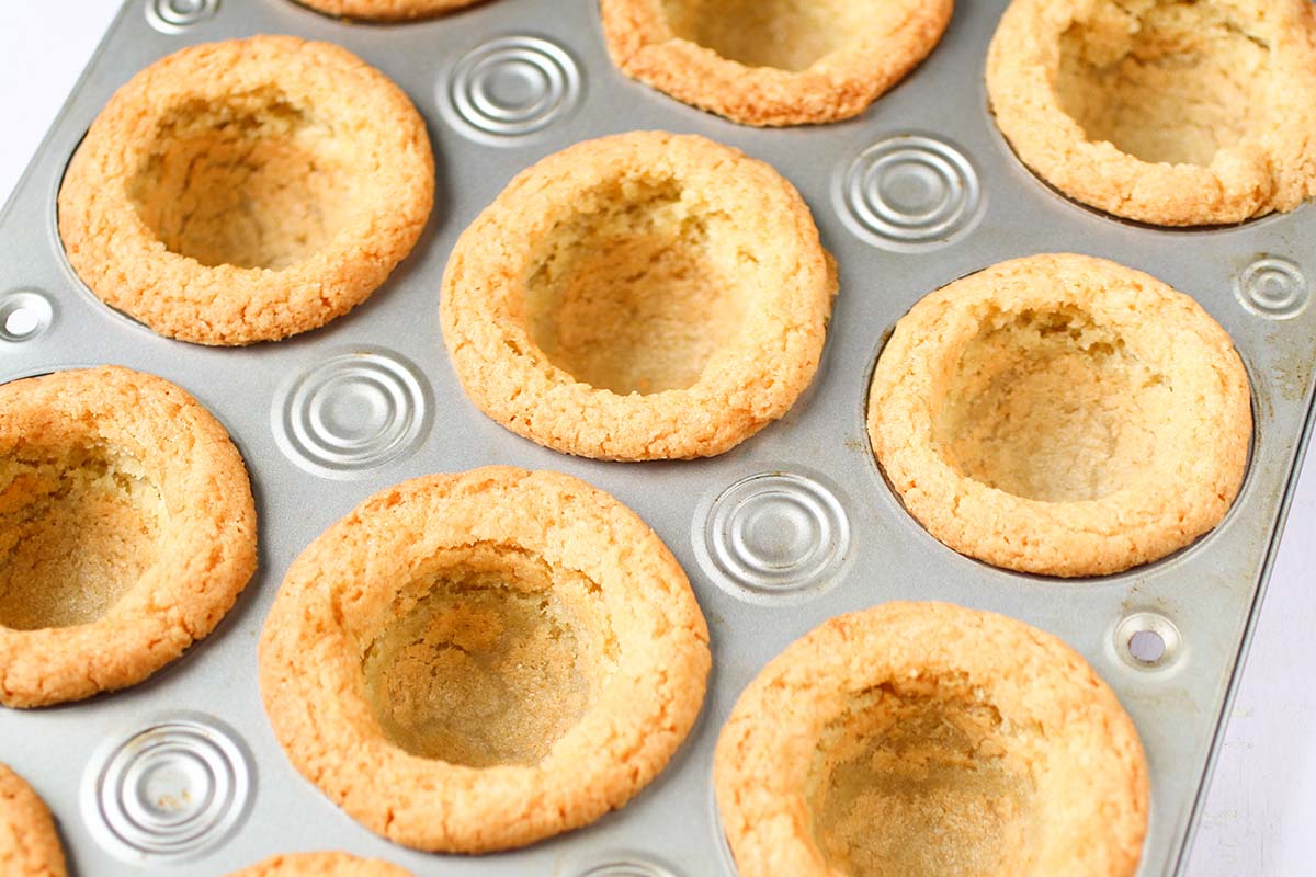 sugar cookie cups in muffin tin