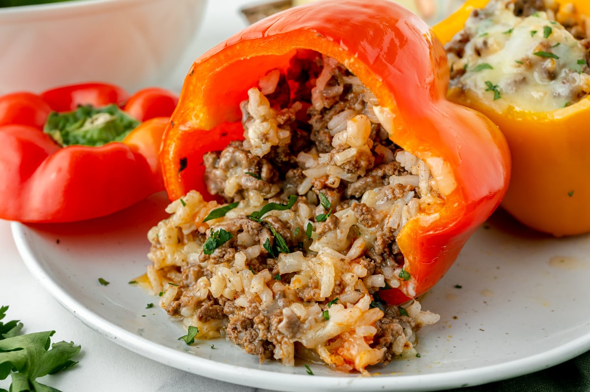 filling poured out of classic stuffed pepper