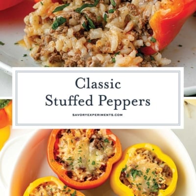 collage of classic stuffed peppers