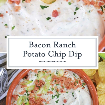 collage of bacon ranch dip