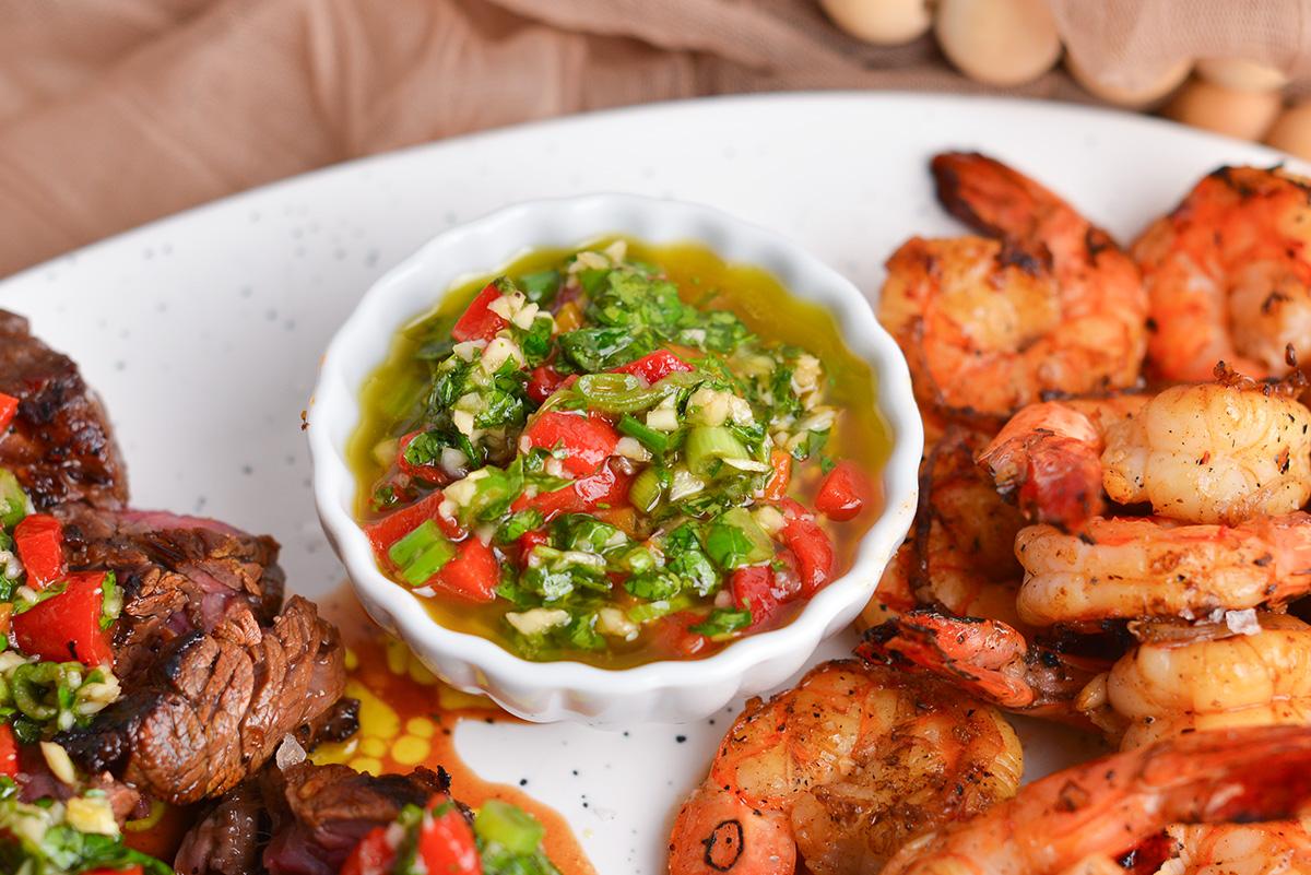 angled shot of bavette sauce in bowl