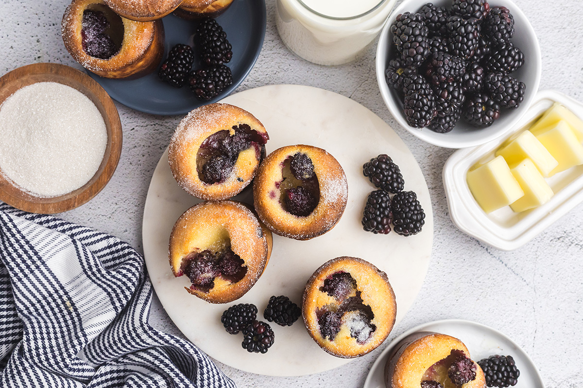 overhead shot of plate of popovers