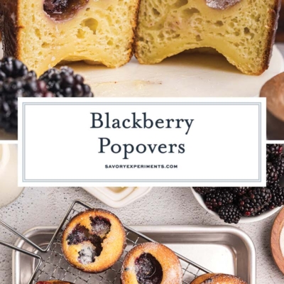 collage of blackberry popovers