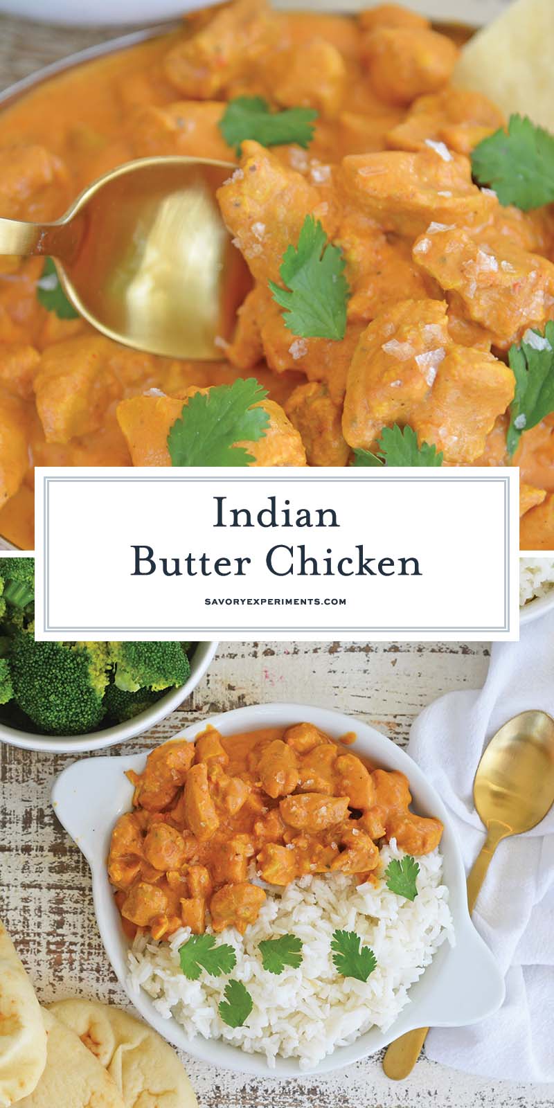 collage of indian butter chicken