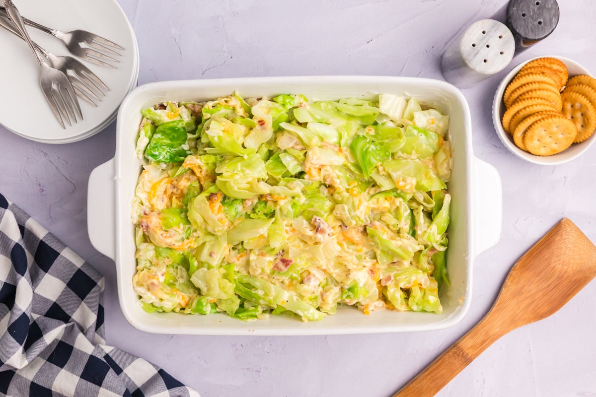 cabbage in baking dish