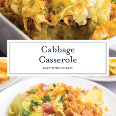 collage of cabbage casserole