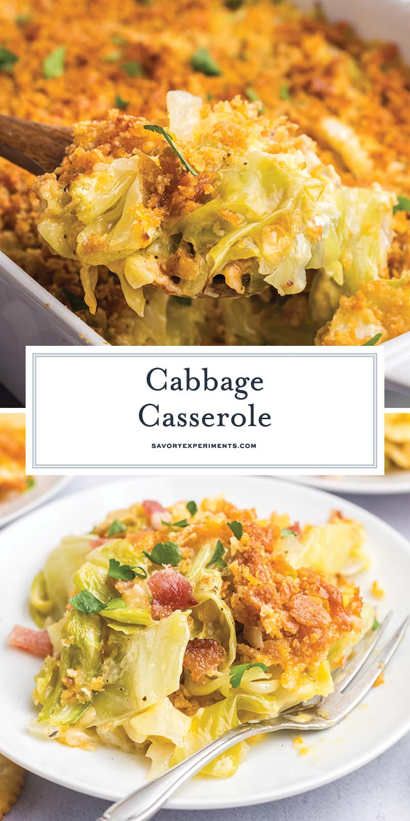 collage of cabbage casserole