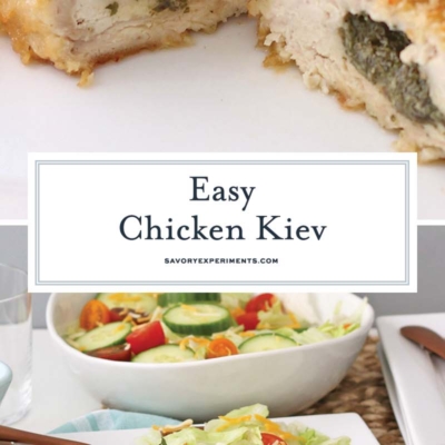 collage of chicken kiev for pinterest