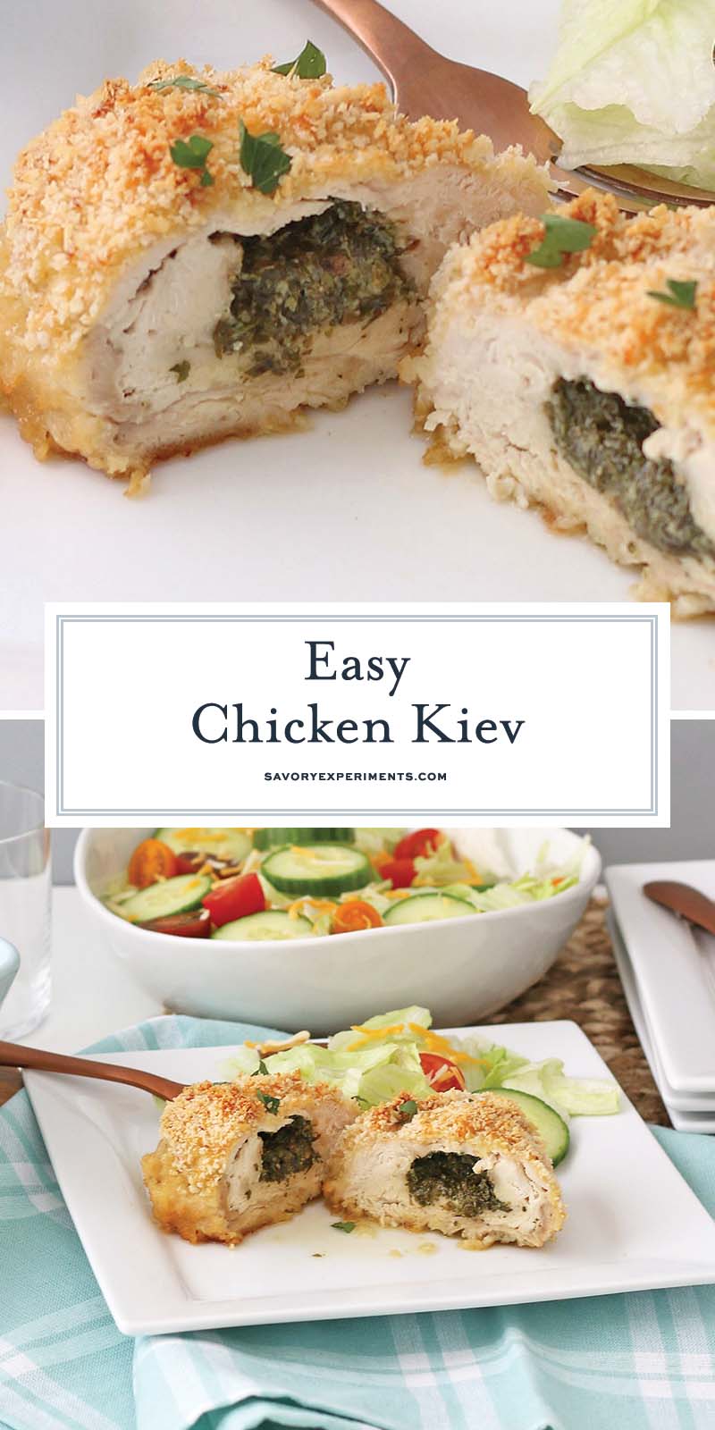 collage of chicken kiev for pinterest