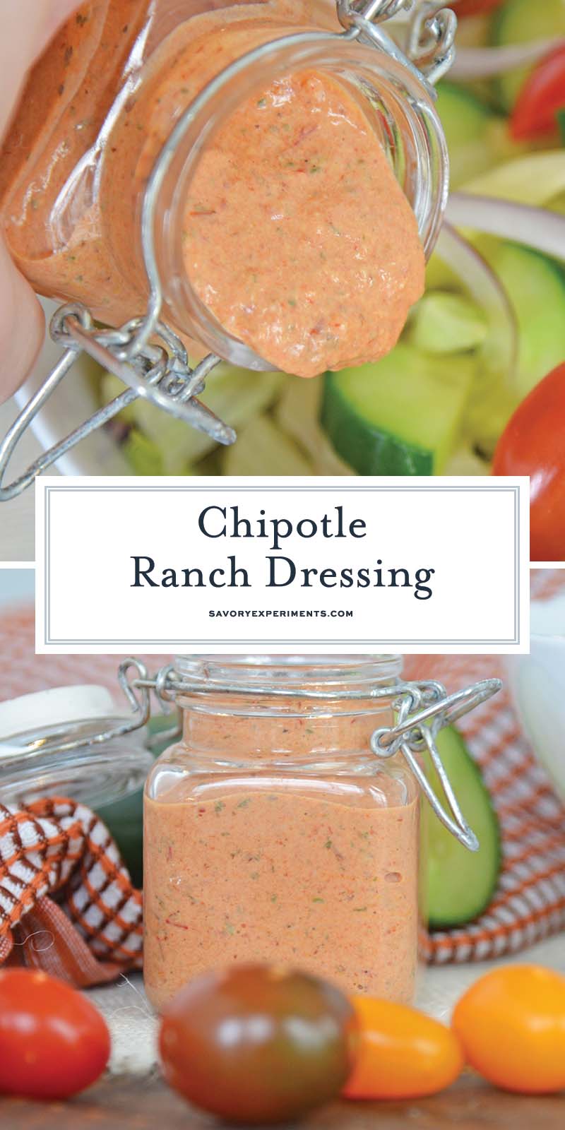 collage of chipotle ranch dressing