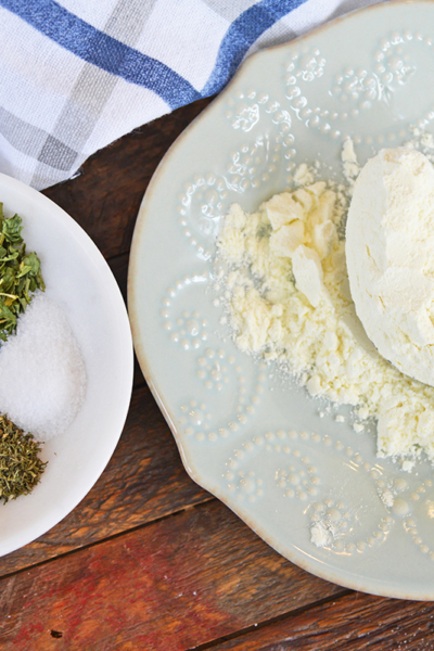 overhead shot of ranch dressing mix and dried buttermilk