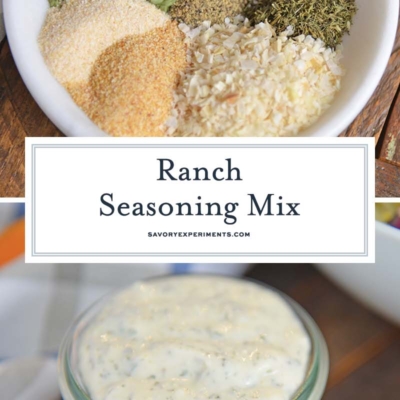 collage of homemade ranch dressing mix