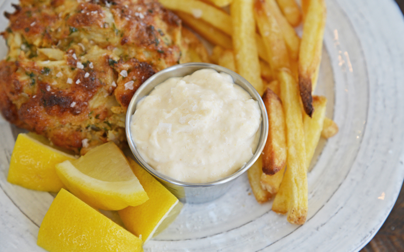 horseradish aioli dipping sauce on a plate