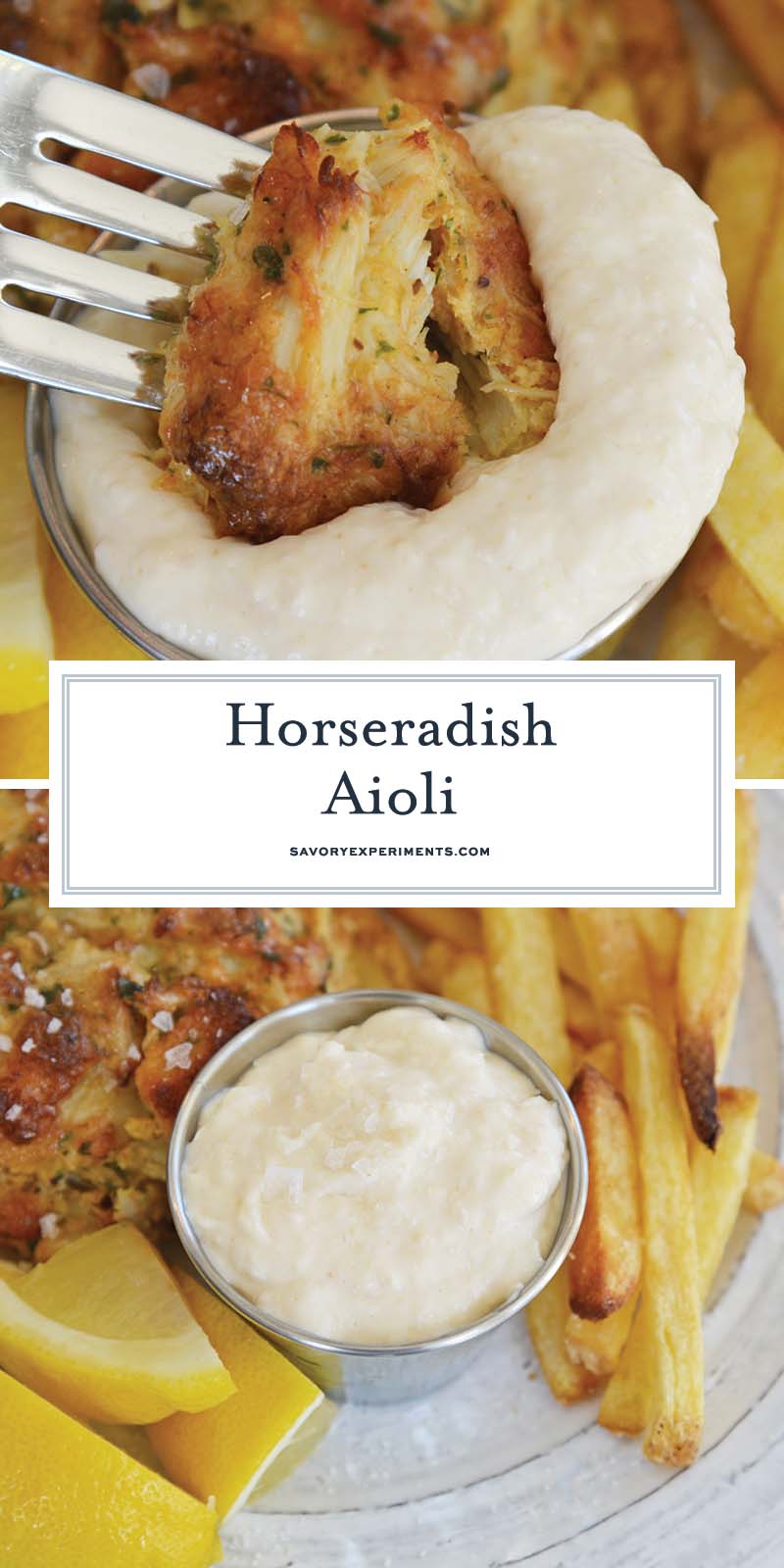 collage of Horseradish aioli for Pinterest