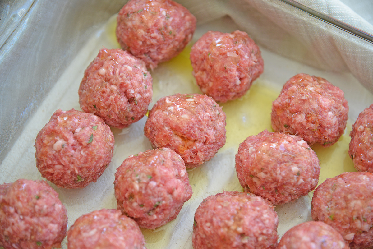 rolled lamb meatballs