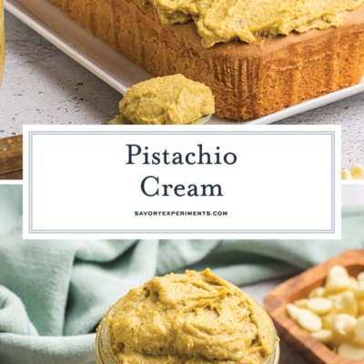 collage of pistachio cream